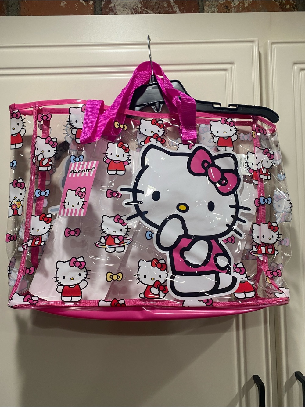 NWT hello kitty sanrio pvc clear beach tote purse bag